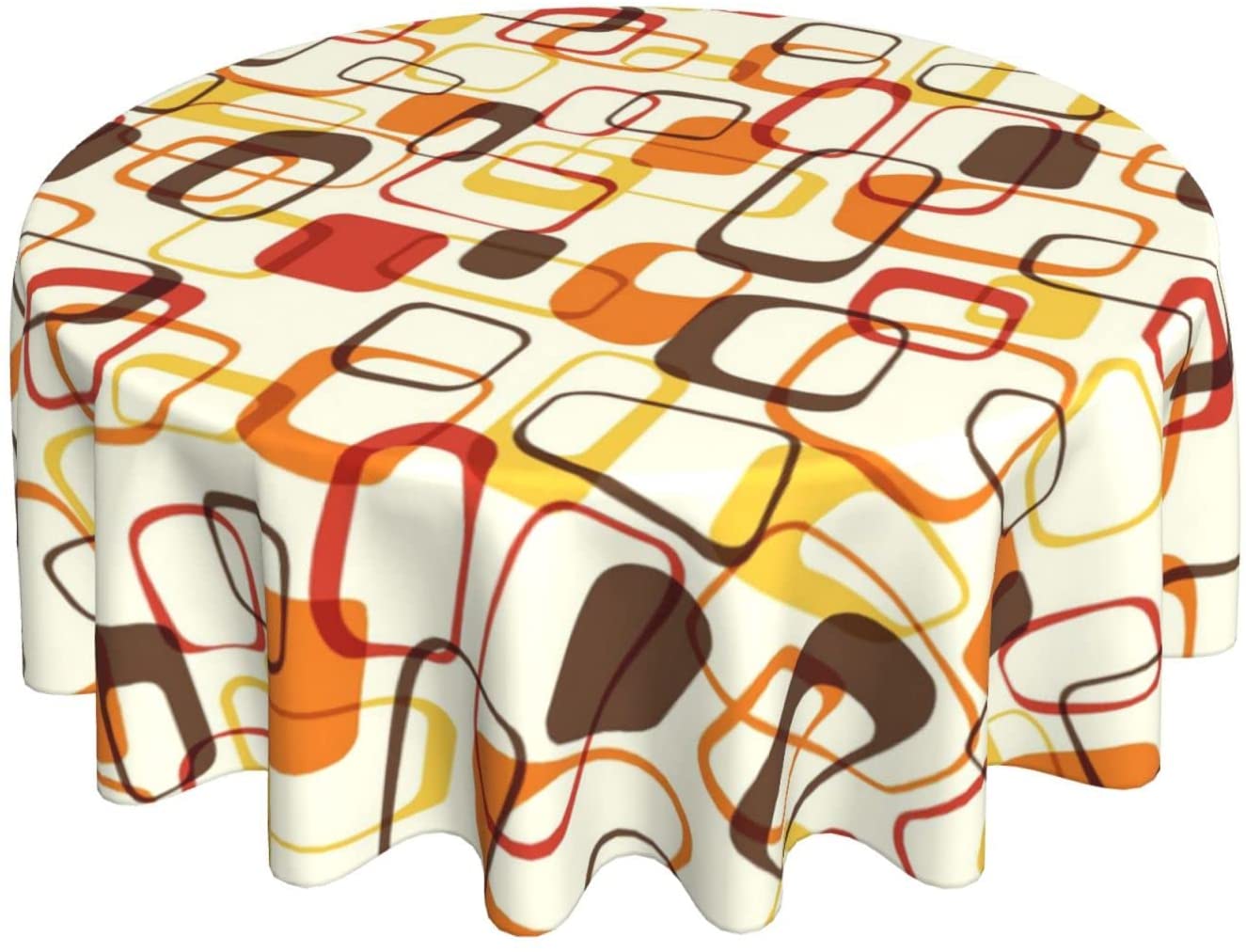 Century Textile & Sewing Supply Online Shopping - Retro Mid Century geometryczny okrągły obrus