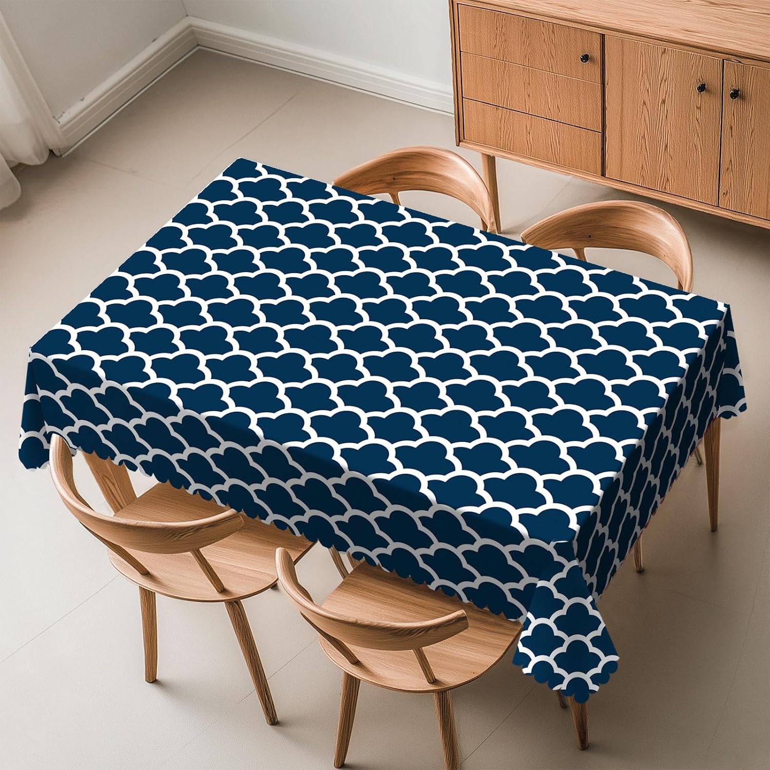 Century Textile & Sewing Supply Online Shopping - Niebieski obrus granatowy wzór chmur bezszwowy