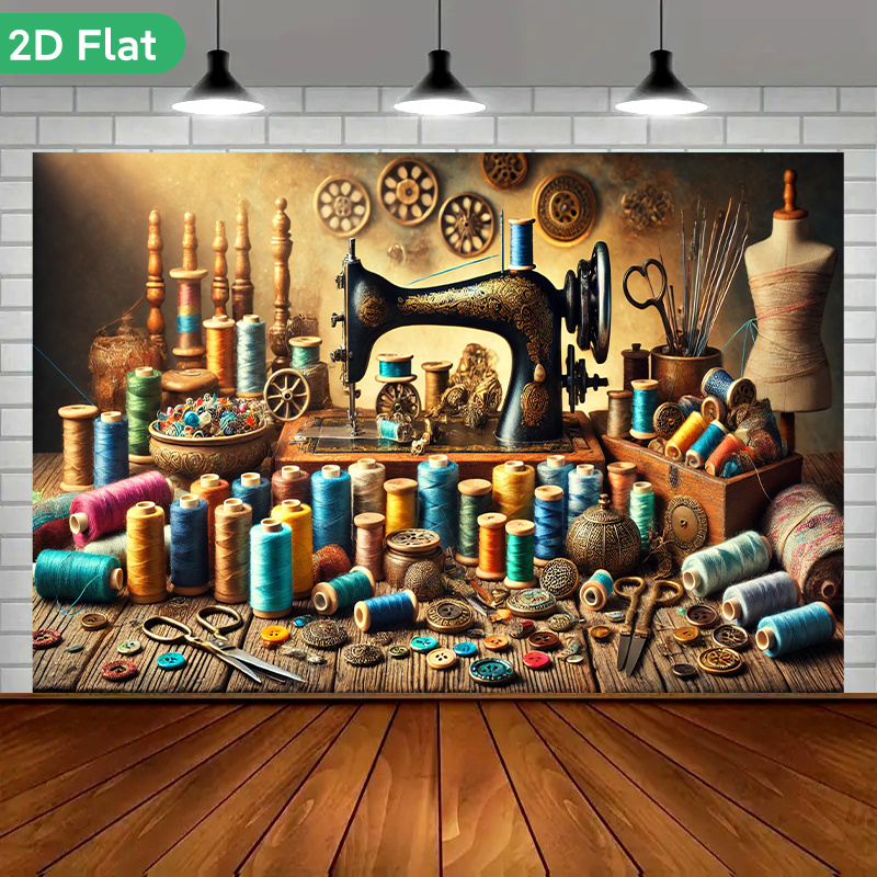 Gobelin ścienny w stylu vintag – Sewing Machine In Textile recenzja i cena