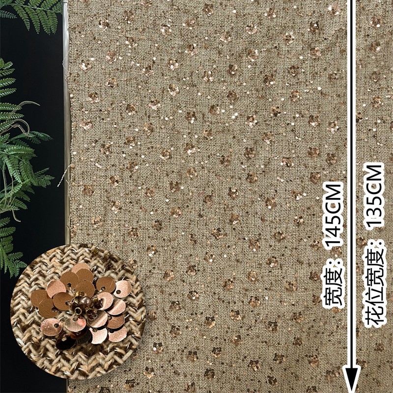 1 jard tkaniny z cekinami do h – Sewing Embroidery Fabric recenzja i cena